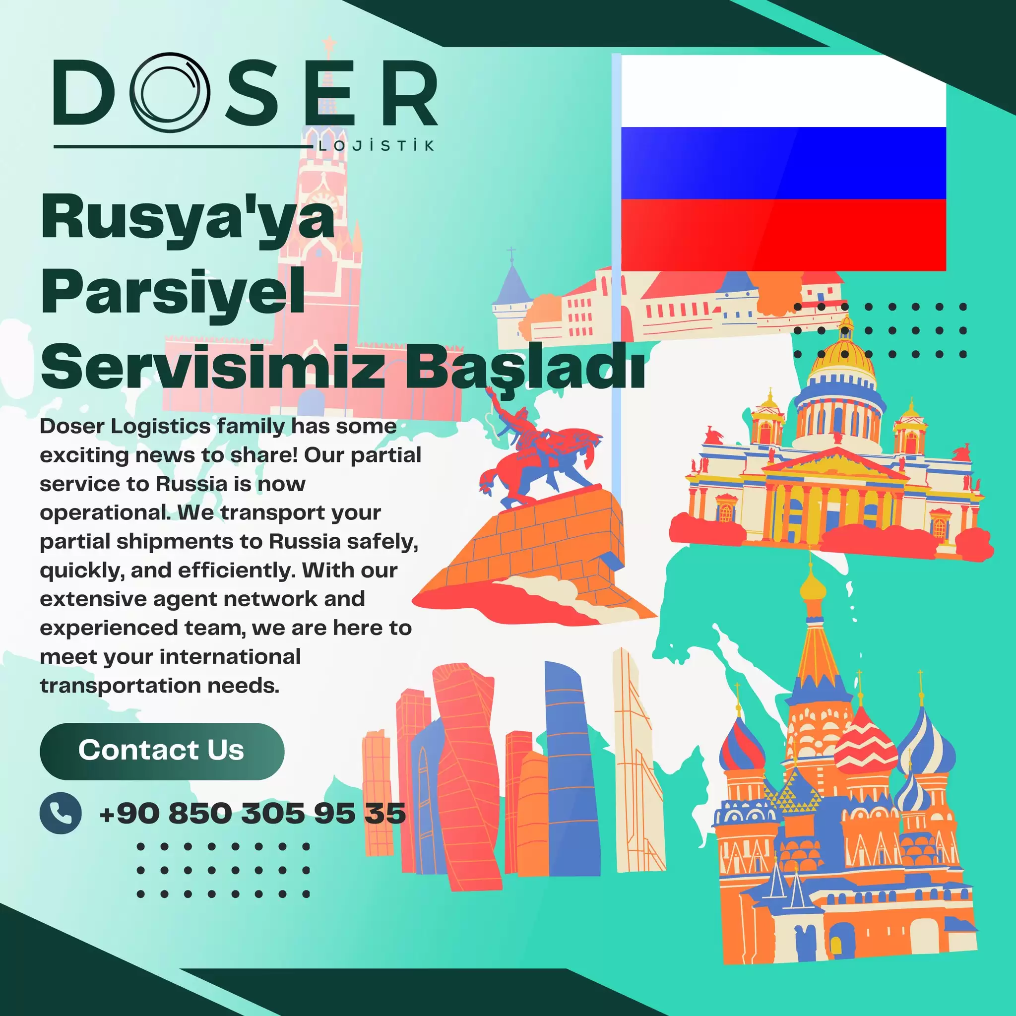 Partial Service to Russia Has Begun: A New Step with Doser Lojistik!